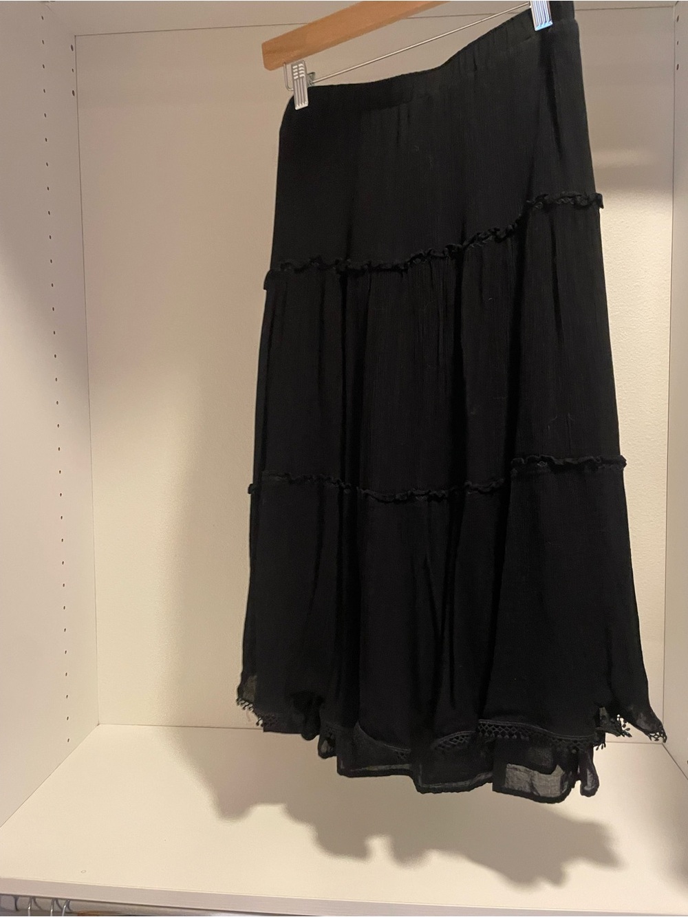 Max Studio Black Tiered Maxi Skirt with Ruffle Details